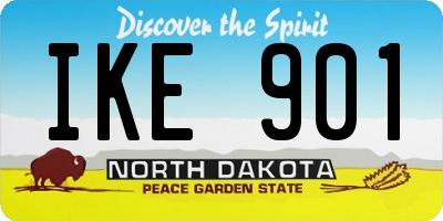 ND license plate IKE901
