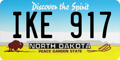 ND license plate IKE917