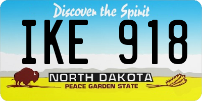 ND license plate IKE918