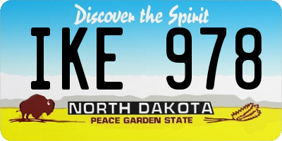 ND license plate IKE978