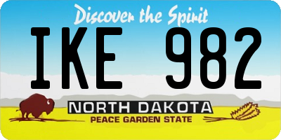 ND license plate IKE982
