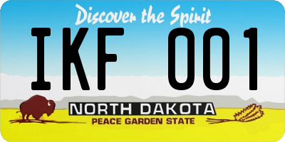 ND license plate IKF001