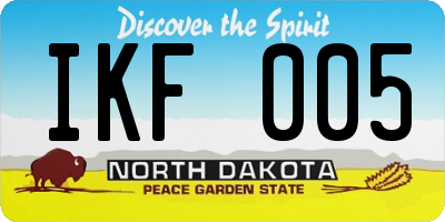 ND license plate IKF005