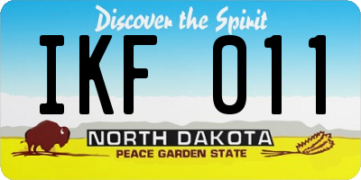 ND license plate IKF011