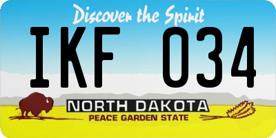 ND license plate IKF034