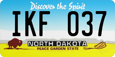 ND license plate IKF037