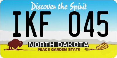 ND license plate IKF045