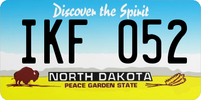 ND license plate IKF052