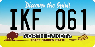 ND license plate IKF061