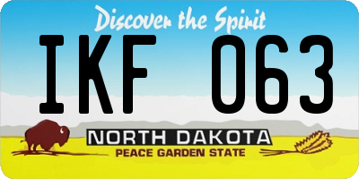 ND license plate IKF063