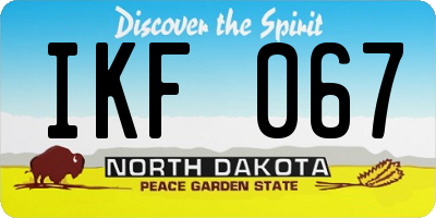 ND license plate IKF067