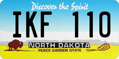ND license plate IKF110