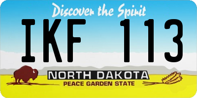 ND license plate IKF113