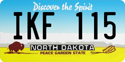 ND license plate IKF115