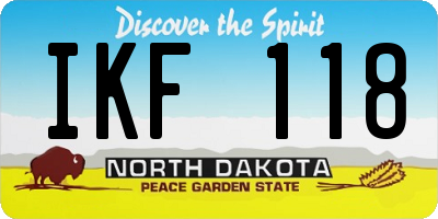 ND license plate IKF118
