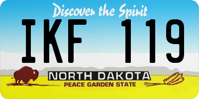 ND license plate IKF119