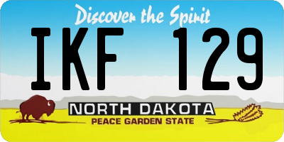 ND license plate IKF129