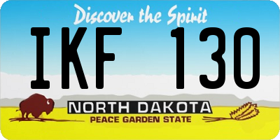 ND license plate IKF130