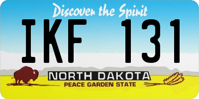 ND license plate IKF131