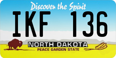 ND license plate IKF136