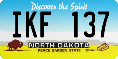 ND license plate IKF137