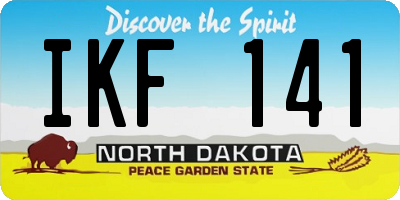 ND license plate IKF141