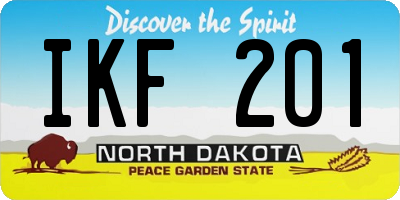 ND license plate IKF201