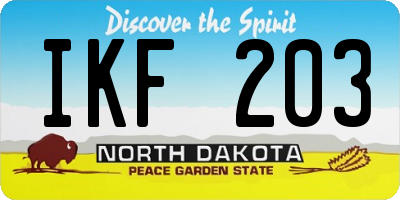ND license plate IKF203