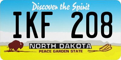 ND license plate IKF208