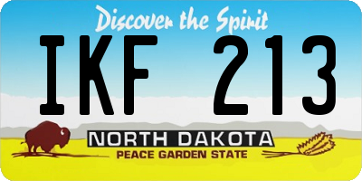 ND license plate IKF213