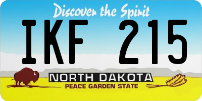 ND license plate IKF215