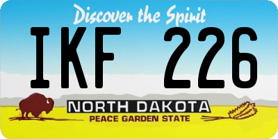 ND license plate IKF226