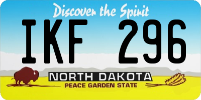 ND license plate IKF296