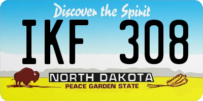 ND license plate IKF308
