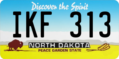 ND license plate IKF313
