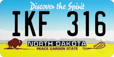 ND license plate IKF316