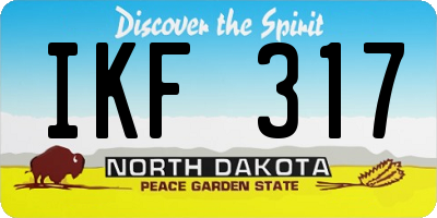 ND license plate IKF317