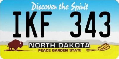 ND license plate IKF343