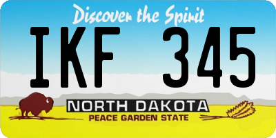 ND license plate IKF345
