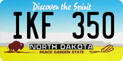 ND license plate IKF350