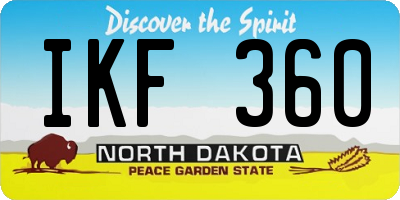ND license plate IKF360