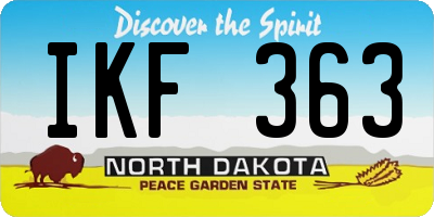 ND license plate IKF363