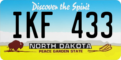 ND license plate IKF433