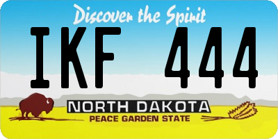 ND license plate IKF444