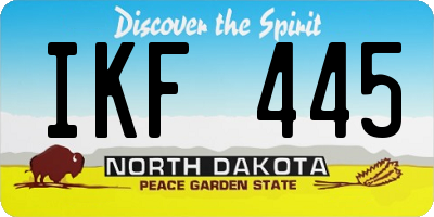 ND license plate IKF445