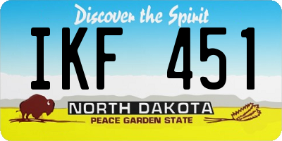 ND license plate IKF451
