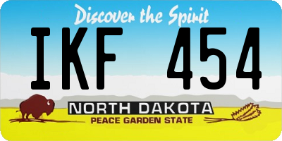ND license plate IKF454