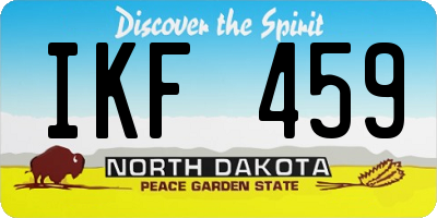 ND license plate IKF459
