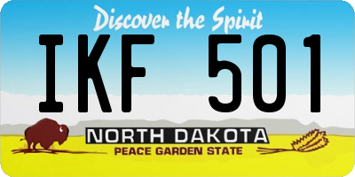 ND license plate IKF501