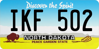 ND license plate IKF502